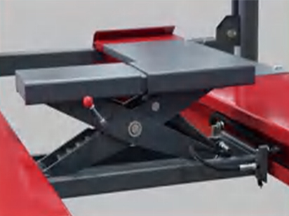 Adjustable trolley base with manual lock fitted